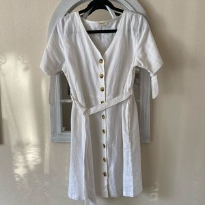 New White dress with buttons